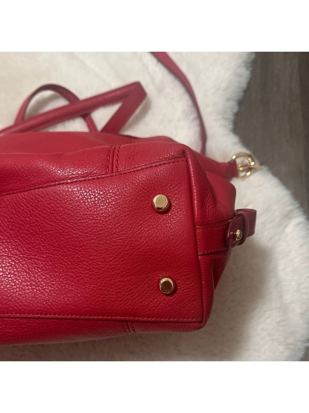 Coach Red Leather Shoulder Bag - Picture 3 of 6